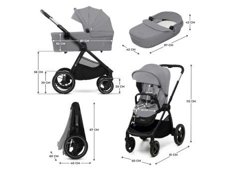 KINDERKRAFT Kolica za bebe 2U1 NEA 2 PLATINUM GREY