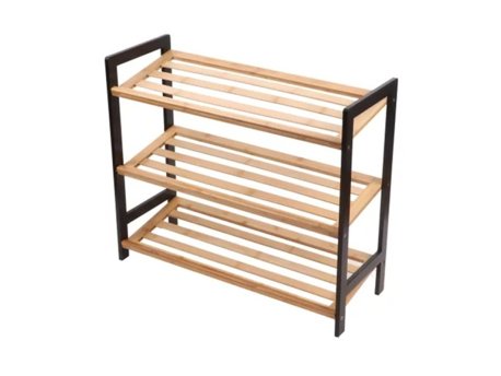 Bolzz Polica za obuću 3 nivoa bamboo crna