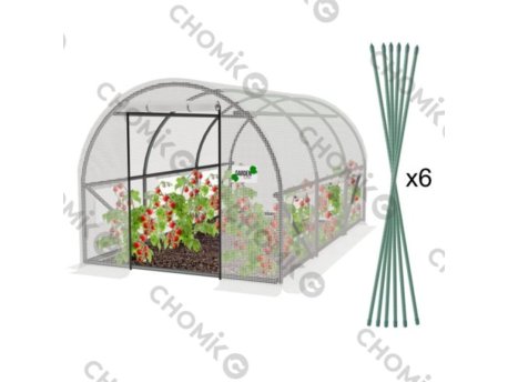 CHOMIK BAŠTENSKI PLASTENIK 3 SEGMENTA BELO 3 x 2 x 2 M 5569