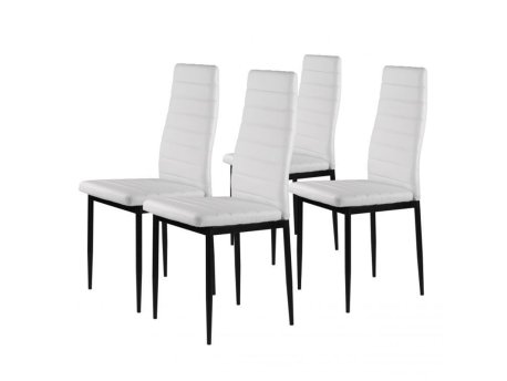 ModernHome Trepezarijske stolice set 4 kom Tami eko koža white