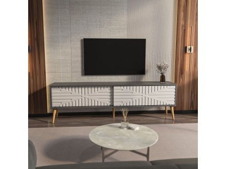 HANAH HOME TV polica Riso Anthracite White