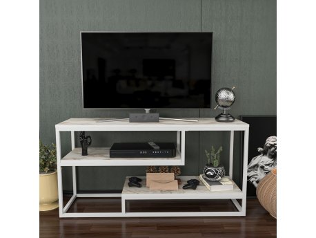 HANAH HOME TV polica Lorin Ephesus White