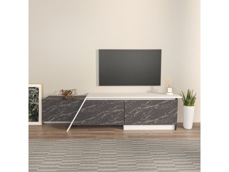 HANAH HOME TV polica Zonas Grey White