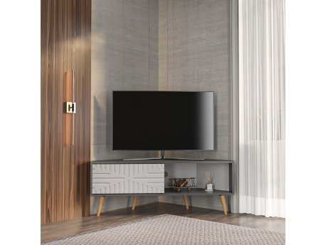HANAH HOME TV polica Mora Anthracite White