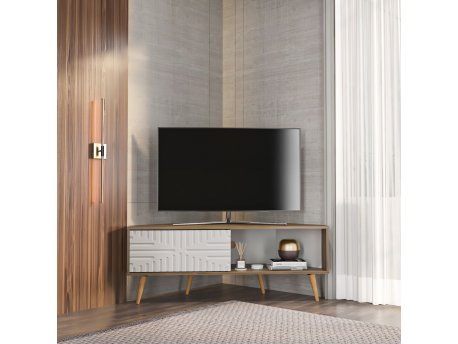 HANAH HOME TV polica Mora Walnut White