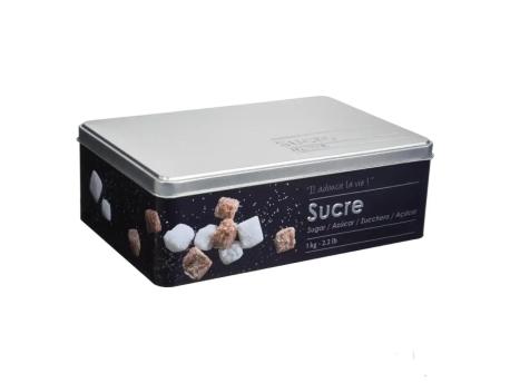 FIVE FIVE KUTIJA ZA SECER U KOCKI EMBOSSED 3D 20,2X13,2X6,7 CM METAL CRNA
