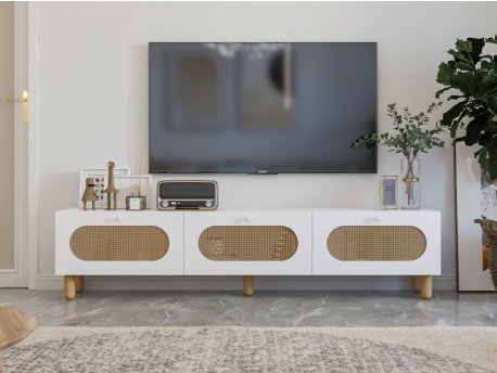HANAH HOME TV polica Elena White Rattan