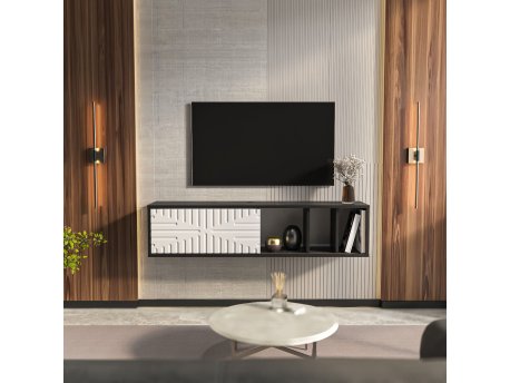 HANAH HOME TV polica Teo Floating Black White