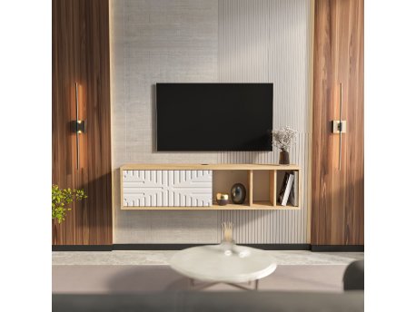HANAH HOME TV polica Teo Floating Sapphire Oak White