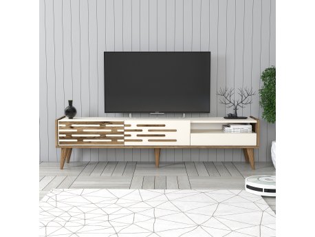HANAH HOME TV polica Valensiya Walnut Cream