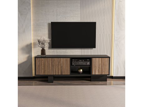 HANAH HOME TV polica Monaco Black Brown