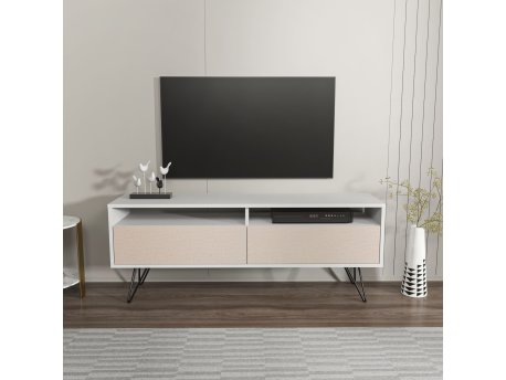 HANAH HOME TV polica Flay White Beige