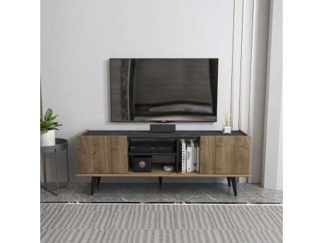 HANAH HOME TV polica Ekvador Walnut Black
