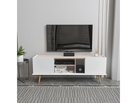 HANAH HOME TV polica Ekvador White Beige