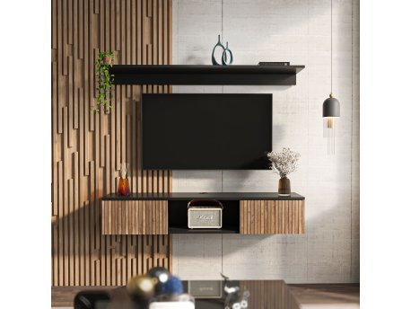 HANAH HOME TV polica Elia Wooden Black