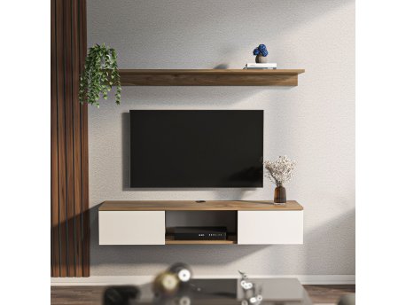 HANAH HOME TV polica Elia Walnut White