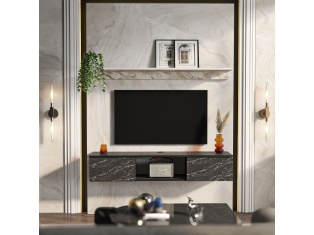 HANAH HOME TV polica Elia Ephesus White v2