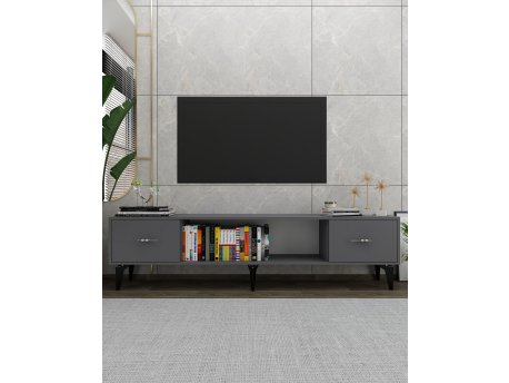 HANAH HOME TV polica Sinta Anthracite Silver