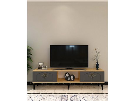 HANAH HOME TV polica Violet Sapphire Oak Anthracite