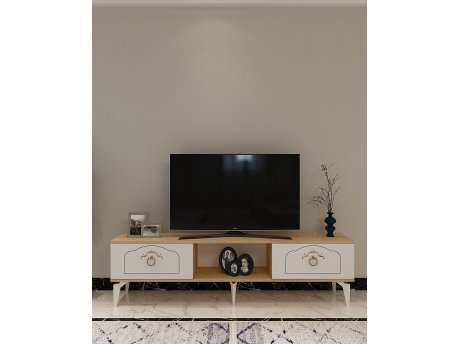 HANAH HOME TV polica Violet Sapphire Oak White