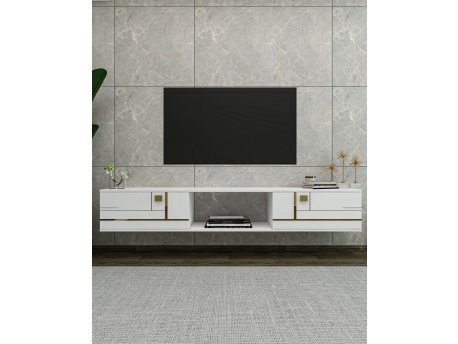 HANAH HOME TV polica Aredam White Gold