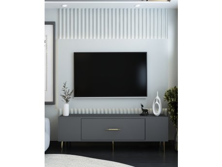 HANAH HOME TV polica Dekos Anthracite Gold