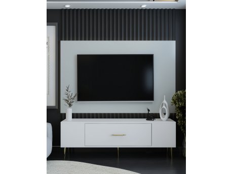 HANAH HOME TV polica Dekos White Gold