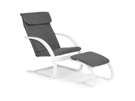 ModernHome Stolica za ljuljanje sa naslonom za noge White