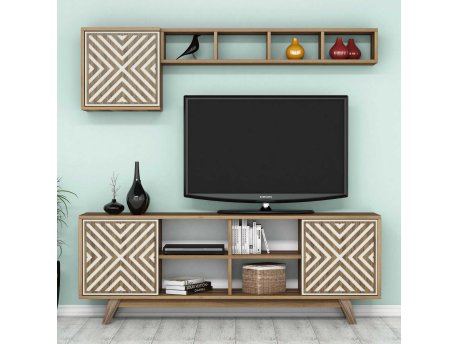 HANAH HOME TV polica Inci Walnut Cream