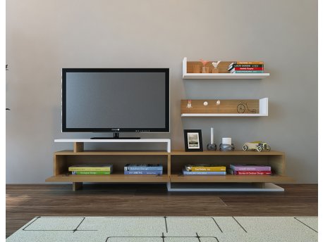HANAH HOME TV polica Ayaz Teak White
