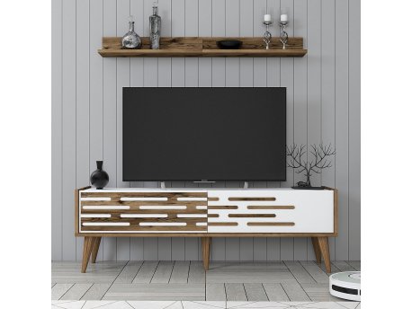 HANAH HOME TV polica Valensiya 140 - Walnut White