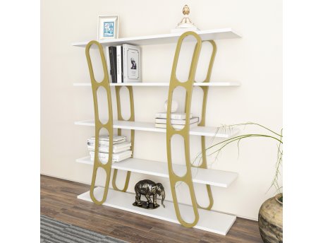 HANAH HOME Polica za knjige Adar White Gold