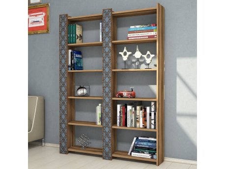 HANAH HOME Polica za knjige City 2 Walnut Chalcedony