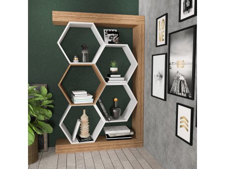 HANAH HOME Polica za knjige Artemis Walnut White