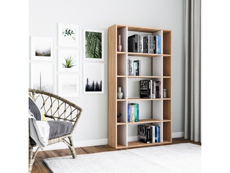 HANAH HOME Polica za knjige Sanborn Oak White