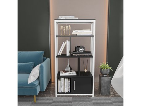 HANAH HOME Polica za knjige Valero White Anthracite