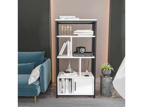 HANAH HOME Polica za knjige Valero White Black