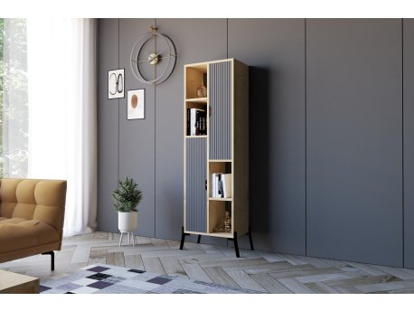 HANAH HOME Polica za knjige Sorrento Sapphire Oak Antracite