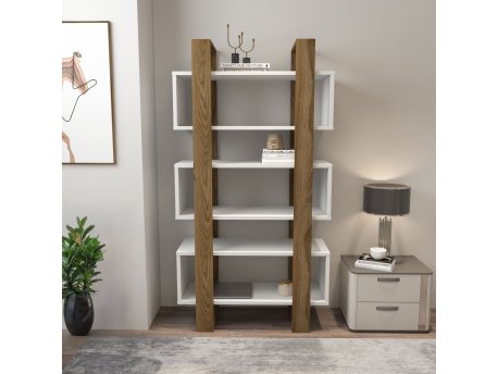 HANAH HOME Polica za knjige Reina Walnut White