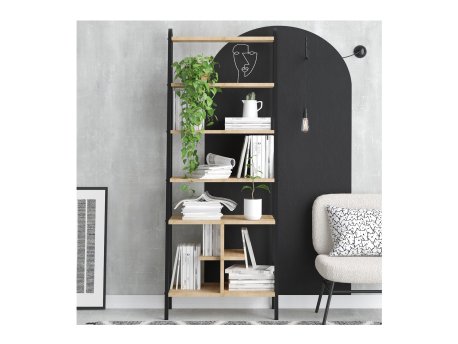 HANAH HOME Polica za knjige Oliva Sapphire Oak Black