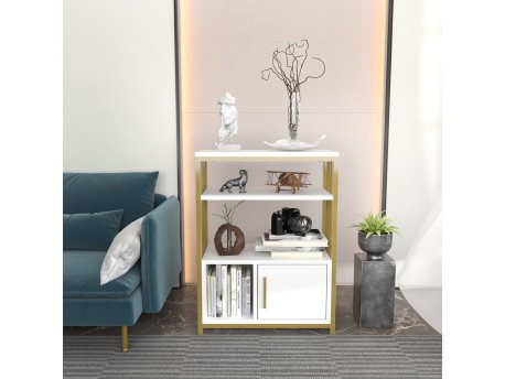HANAH HOME Polica za knjige Letos White Gold