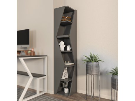 HANAH HOME Polica za knjige Arrow Anthracite