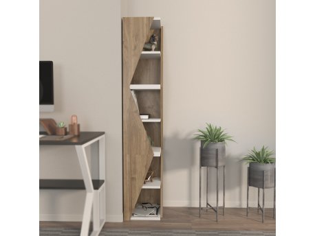 HANAH HOME Polica za knjige Arrow Walnut White