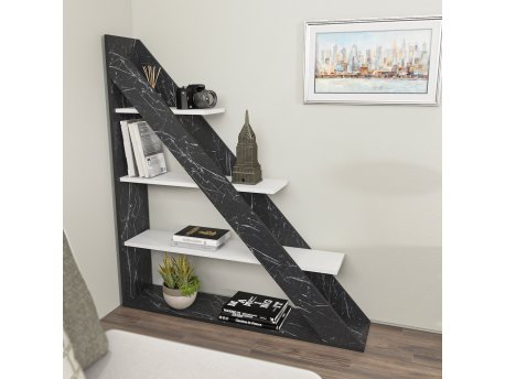 HANAH HOME Polica za knjige Pisagor Marblee White