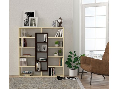 HANAH HOME Polica za knjige Ample Wenge Birch