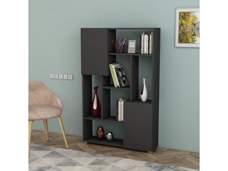 HANAH HOME Polica za knjige De More Anthracite