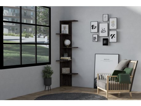 HANAH HOME Polica za knjige Bled Anthracite