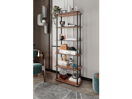 HANAH HOME Polica za knjige Bookcase 6 Rect Walnut
