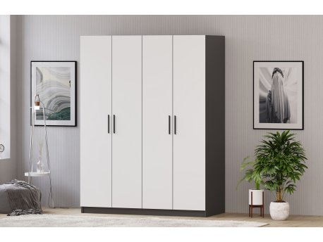 HANAH HOME Ormar Mat bela Antracit Rb 183 01