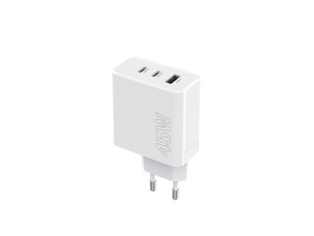Maxlife MAXLIFE punjač za telefon od 45W sa dva USB-C i jednim USB-A ulazom WHITE